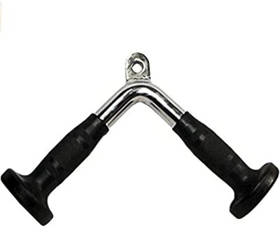 HACKERX Gym Steel V-Handle, Triceps V Bar, Triceps V Handle (Silver and Black) Multi-training Bar