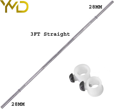 YMD 3ft Straight Solid Chrome 28mm Gym Rod Weight Lifting Bar
