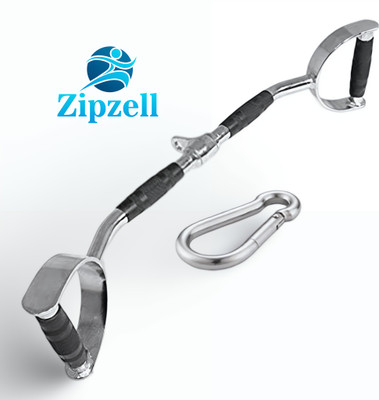 Zip Zell Lat Pull Down Bar for cable attachment, Multi-training Bar with 1 Snap hook Multi-training Bar(Silver, Black)