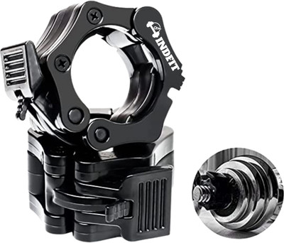 INDFIT Olympic Barbell Collar Lock, Barbell Clamp Pair of 50MM/2INCH Weight Lifting Bar(Black)