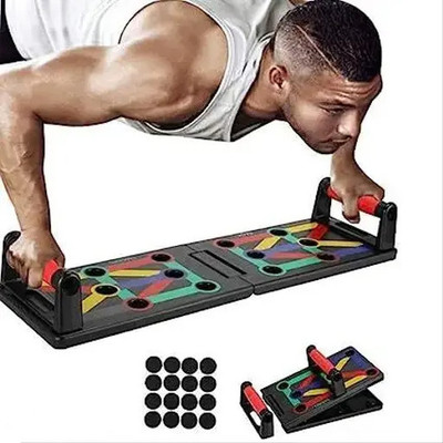 HOUSE OF COMMON 10in1Portable Board with Strong GripHandle for ChestPress Home&Gym Exercise Push-up Bar