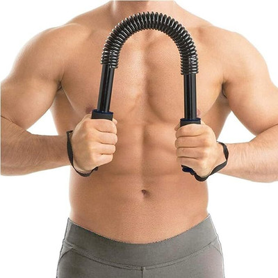 SUVIKSHA 20 KG Power Twister Spring Forearm Bar For Chest Arm Multi-training Bar Triceps Bar(Black)