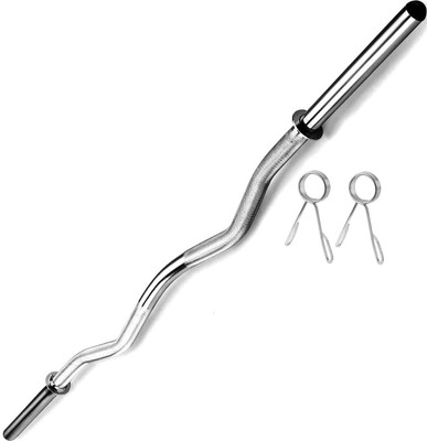 gymfreak 3ft Curl Solid Chrome 28mm Gym Rod_bar Weight Lifting Bar