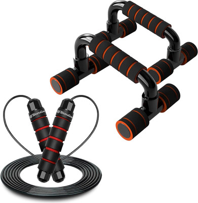 Wearslim Professional | Non-Slip | Padded and Angled Grip Push-up Bar(Black, Red)