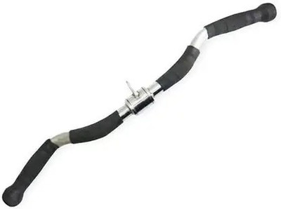 INDFITNESS Revolving EZ Curl Pulldown Bar Cable Attachment for Biceps & Triceps Rod Multi-training Bar(Black, Silver)