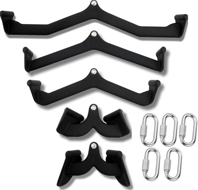 wWAR Back Tricep Bar Strength Training,Handle Grips LAT Pull Down Bar With Oval Lock Multi-training Bar(Black)