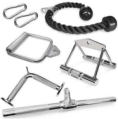 FW Sports Full Combo UD-set For Workout V & Rowing , S-Tri & Rope & 2D with 2 Safety locks Multi-training Bar(Black, Silver)