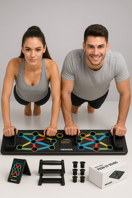 Fit Buddy Foldable Push-Up Board Set , home workout equipment Multi-training Bar(Multicolor)