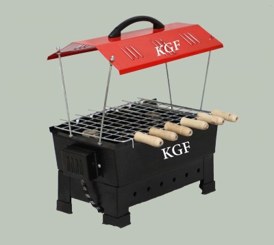 KGF 2In1Electric&CharcoalBarbequeGrill&6Skewers,1Tong&1Gloves(Red) Electric Grill