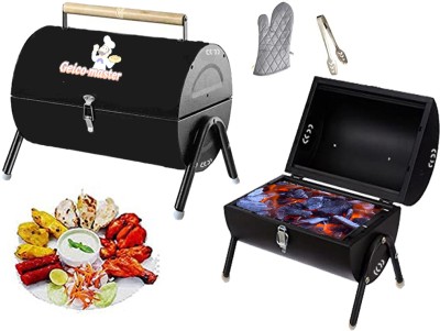 Geico master BarbequeGrillCharcoalBarbequeGrilltandoorwith6SkewerswithWoodenHandle Charcoal Grill