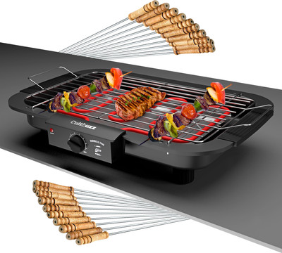 Cultbuzz BarbecueGrillSmokelessPortableAdjustableTemperatureIndoorandOutdoor Electric Grill