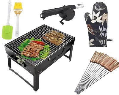 UK Enterprise BarbequeFolding(1BBQ,12Stick,1AirBlower,1Gloves,2Spatula,) Charcoal Grill