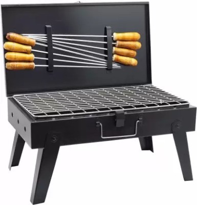 HR SOPPY Barbeque Grill with 4 Wooden Skewers Charcoal Grill