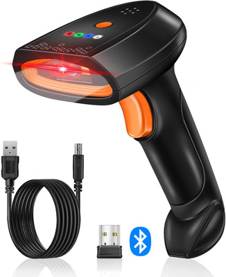 OnlyU Wireless 2D & 1D (Bluetooth+USB+2.4GHz) Barcode Scanner (Rechargeable) Connectivity Induction Scanning with Built-in Illumination Light 2D Camera Barcode Scanner(Handheld)