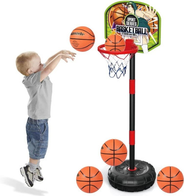 Big Tree Toddler Basketball Basket Stand Adjustable Mini Indoor Basketball Hoop Toy Basketball Ring(3 Basketball Size With Net)