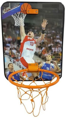 Zest4u 3 In 1 Combo Wooden Basket Ball Ring Board with basketball and Pump Basketball Ring(3 Basketball Size With Net)