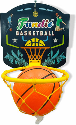FUNDIO Adjustable Height Basketball Set for Kids Basketball Ring(4 Basketball Size With Net)
