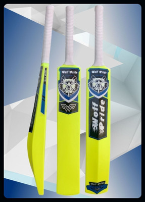 WOLF PRIDE WP Blue Sticker White Grip Lemon Plastic Cricket Bat Size 8 for All Age-WP143 PVC/Plastic Cricket  Bat For 15+ Yrs(800 g)