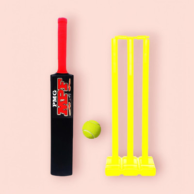PMG Hard Plastic Bat with PVC Wicket Set & 1 Ball | Cricket Kit for kids 5-8 Years PVC/Plastic Cricket  Bat For 6 - 7 Yrs(0.8 kg)