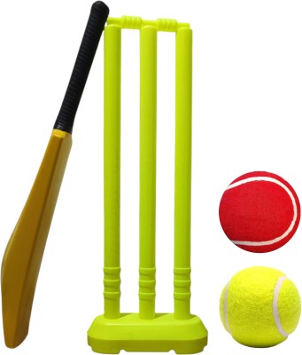 Invix warriors Plastic cricket kit (2no.bat, junior stump, tennis ball) kids (5 to 7 years) PVC/Plastic Cricket  Bat For 6 - 7 Yrs(350 g)