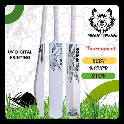 WOLF PRIDE Retro Plus Pink Sticker Black Grip Black Plastic Cricket Bat_B115-w132_PK321 PVC/Plastic Cricket  Bat For 9 - 11 Yrs(800 g)