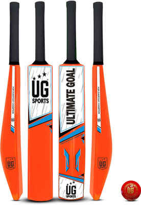 UG SPORTS PVC-Plastic Cricket Bat With Ball | Ideal for Synthetic Ball (Orange, Size 4) PVC/Plastic Cricket  Bat For 10 - 12 Yrs(400 -450 g)
