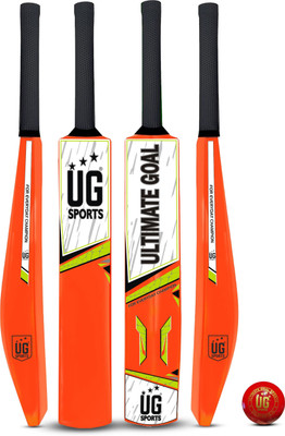 UG SPORTS UV Digital Printing Bat with Synthetic Ball | Double Blade (Orange, Size 5) PVC/Plastic Cricket  Bat For 12 - 14 Yrs(400-450 g)