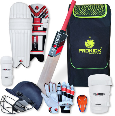 Prokick Megakit Kashmir Willow Full Cricket Kit with Helmet Kashmir Willow Cricket  Bat For 10 - 12 Yrs(2.50 kg)