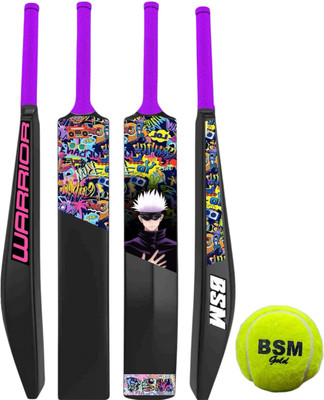 BSM WARRIOR WITH TENNIS BALL size 8 full size PVC/Plastic Cricket  Bat For 15+ Yrs(750-800 g)