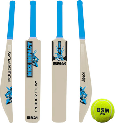 BSM MAXIMPACT WITH TENNIS BALL size 8 full size PVC/Plastic Cricket  Bat For 15+ Yrs(750-800 g)