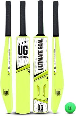 UG SPORTS PVC-Plastic Cricket Bat With Ball | Strong Build & Easy Grip (Green , Size 3) PVC/Plastic Cricket  Bat For 9 - 11 Yrs(350 - 400 g)
