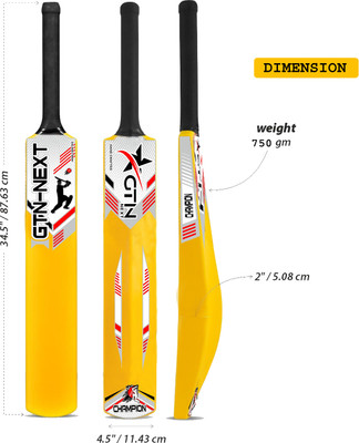 GTN Next Heavy Plastic Cricket Bat - Ideal for Tennis and Gully Cricket Bat PVC/Plastic Cricket  Bat For 15+ Yrs(800-865 g)