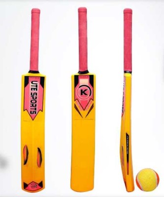 UTE SPORTS KIDS Cricket Combo Small Size Hard Plastic Bat and 2 Tennis Ball (Size-4) PVC/Plastic Cricket  Bat(500 g)