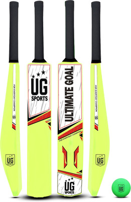 UG SPORTS PVC-Plastic Cricket Bat With Ball | Tough & Non-Breakable (Red , Size 3) PVC/Plastic Cricket  Bat For 9 - 11 Yrs(350 - 400 g)
