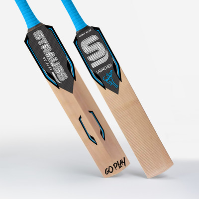 Strauss Launcher | Suitable Only for Tennis Ball | Size: Short Handle | Kashmir Willow Cricket  Bat For 15+ Yrs(1050-1200 g)