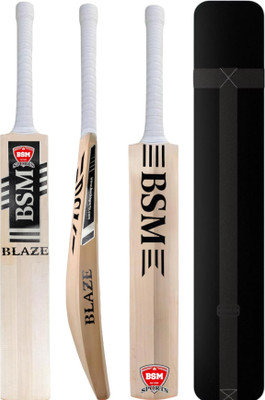 BSM BLAZE ELITE WOODEN CRICKET BAT Poplar Willow Cricket  Bat For 15+ Yrs(900-1200 g)