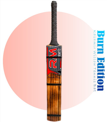 RUDRAYM RM Burn Edition Red Kashmiri AK-47 Hard Tennis Ball Capsule Scoop Double Blade Kashmir Willow Cricket  Bat For 15+ Yrs(1000 g)