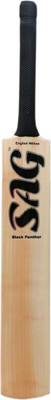 SAG Black Panther Bahubali Leather Cricket Bat with Singapore Cane Handle Kashmir Willow Cricket  Bat For 15+ Yrs(1 kg)