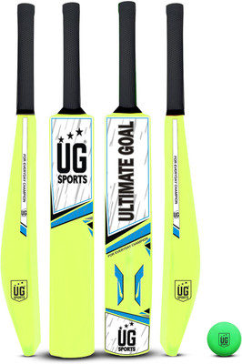 UG SPORTS PVC-Plastic Cricket Bat With Ball | Ideal for Synthetic Ball (Green, Size 3) PVC/Plastic Cricket  Bat For 9 - 11 Yrs(380-400 g)