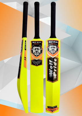 WOLF PRIDE WP Kids Orange Sticker Black Grip Lemon Plastic Cricket Bat PVC/Plastic Cricket  Bat For 15+ Yrs(.800 g)
