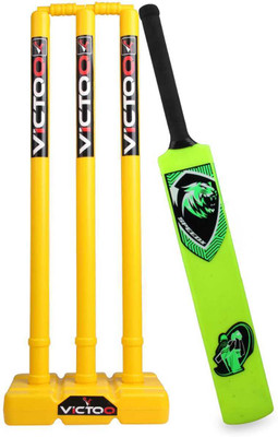 VICTOO Wicket Heavy Plastic Cricket Bat Full Size 1 Set Wicket Kit PVC/Plastic Cricket  Bat For 15+ Yrs(900 g)