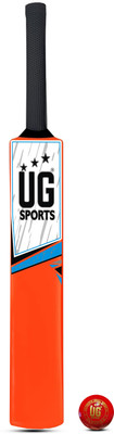 ULTIMATE GOAL Plastic Cricket Bat With Ball | UV Digital Printing |Sky Blue (Orange, Size 6) PVC/Plastic Cricket  Bat For 12 - 14 Yrs(450-480 g)