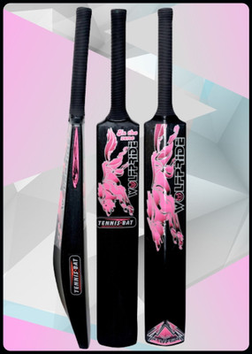 WOLF PRIDE In The Zone Pink Sticker Black Grip Black Plastic Cricket Bat_B47 PVC/Plastic Cricket  Bat For 9 - 11 Yrs(800 g)