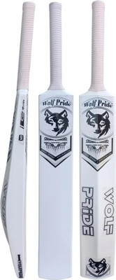 WOLF PRIDE Wild Wolf White & White Grip Tennis Ball PVC/Plastic White-8 PVC/Plastic Cricket  Bat For 15+ Yrs(.800 g)