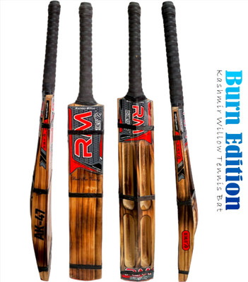 RUDRAYM RM Kashmiri Red Burn Edition Double Blade Hard Tennis Ball Kashmir Willow Cricket  Bat For 15+ Yrs(1 kg)