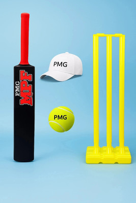 PMG Cricket Bat for Kids 5-7 Years – Plastic Bat, Wickets set, Ball & Cap PVC/Plastic Cricket  Bat For 6 - 7 Yrs(0.35 kg)