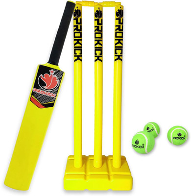 Prokick Plastic Complete Cricket Kit for All Age Groups - Kids/Boys/Girls/Adults PVC/Plastic Cricket  Bat For 9 - 11 Yrs(0.85 kg)