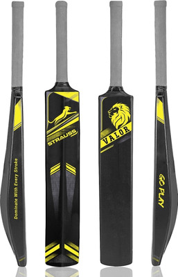 Strauss Valor , Size SH / Full Size (34 X 4.5 inch) For All Age Groups (Yellow) PVC/Plastic Cricket  Bat For 15+ Yrs(850-900 g)