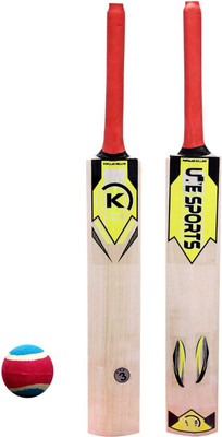 U k Sports UK (SIZE-03) NEW SPACIAL JUNIOR FOR KIDS TANNIS WOODEN WILLOW CRICKET BAT 1 Poplar Willow Cricket  Bat For 8 Yrs(500 g)