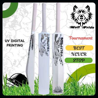 WOLF PRIDE Retro Plus Pink Sticker Black Grip Black Plastic Cricket Bat_B115-w132 PVC/Plastic Cricket  Bat For 9 - 11 Yrs(800 g)